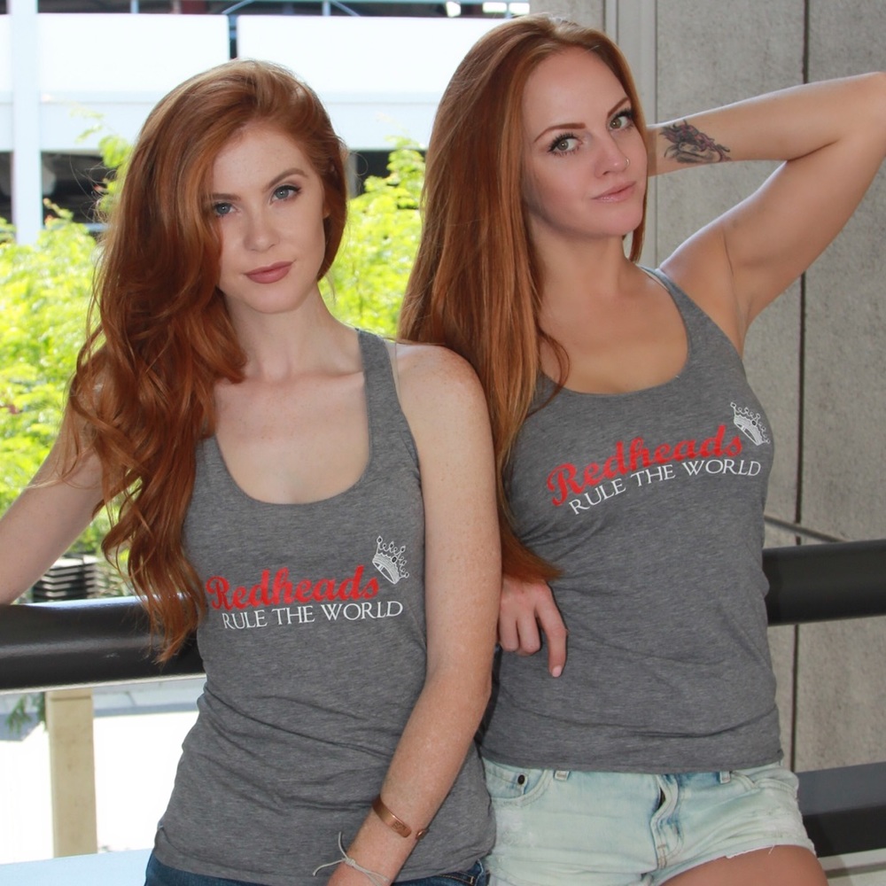 Redheads rule the world grey soft tank top